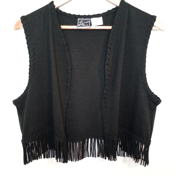 Vintage Jackets & Blazers - vintage lennie for nina leonard fringe vest